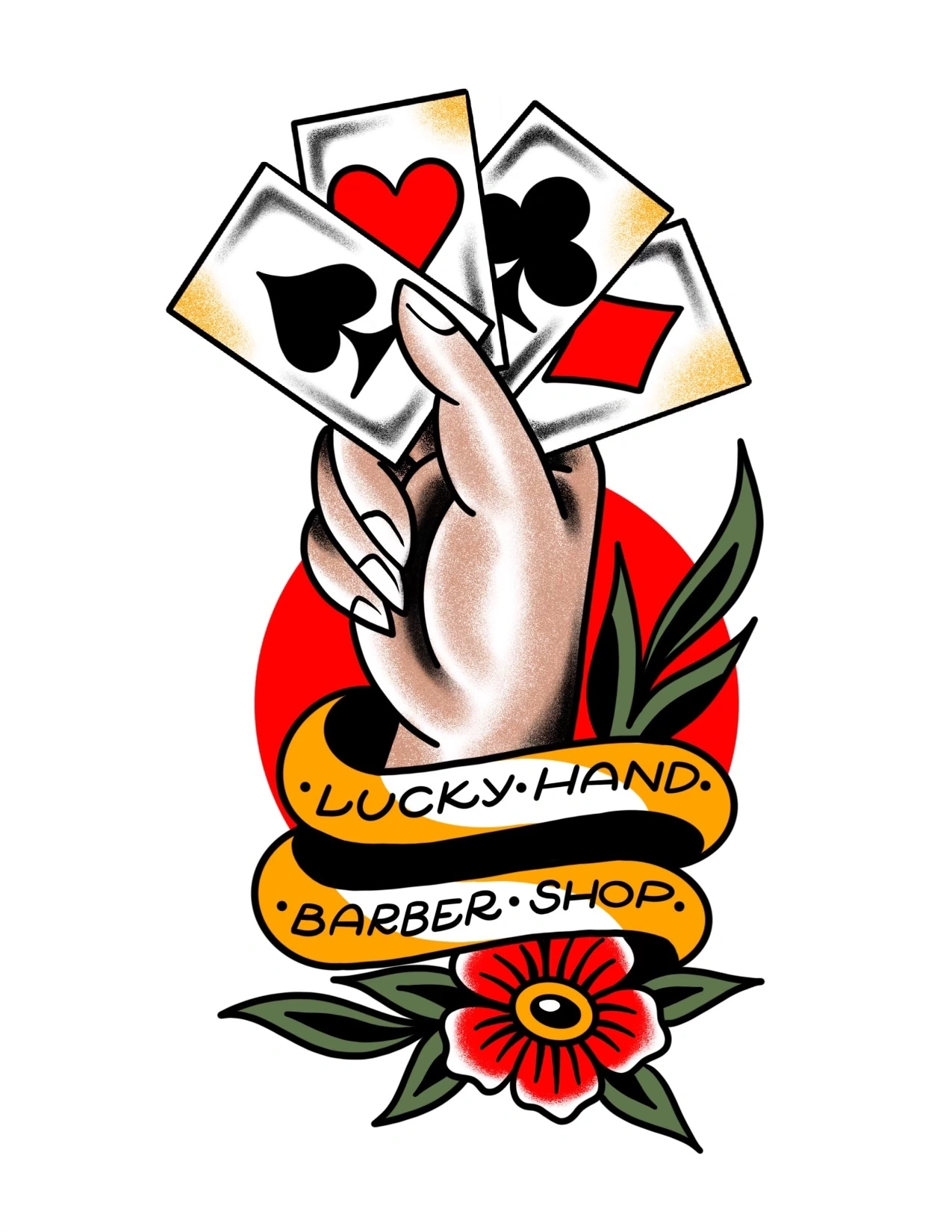Lucky Hand Barbershop logo